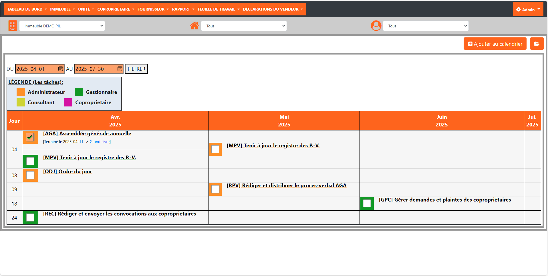 Planification des tâches